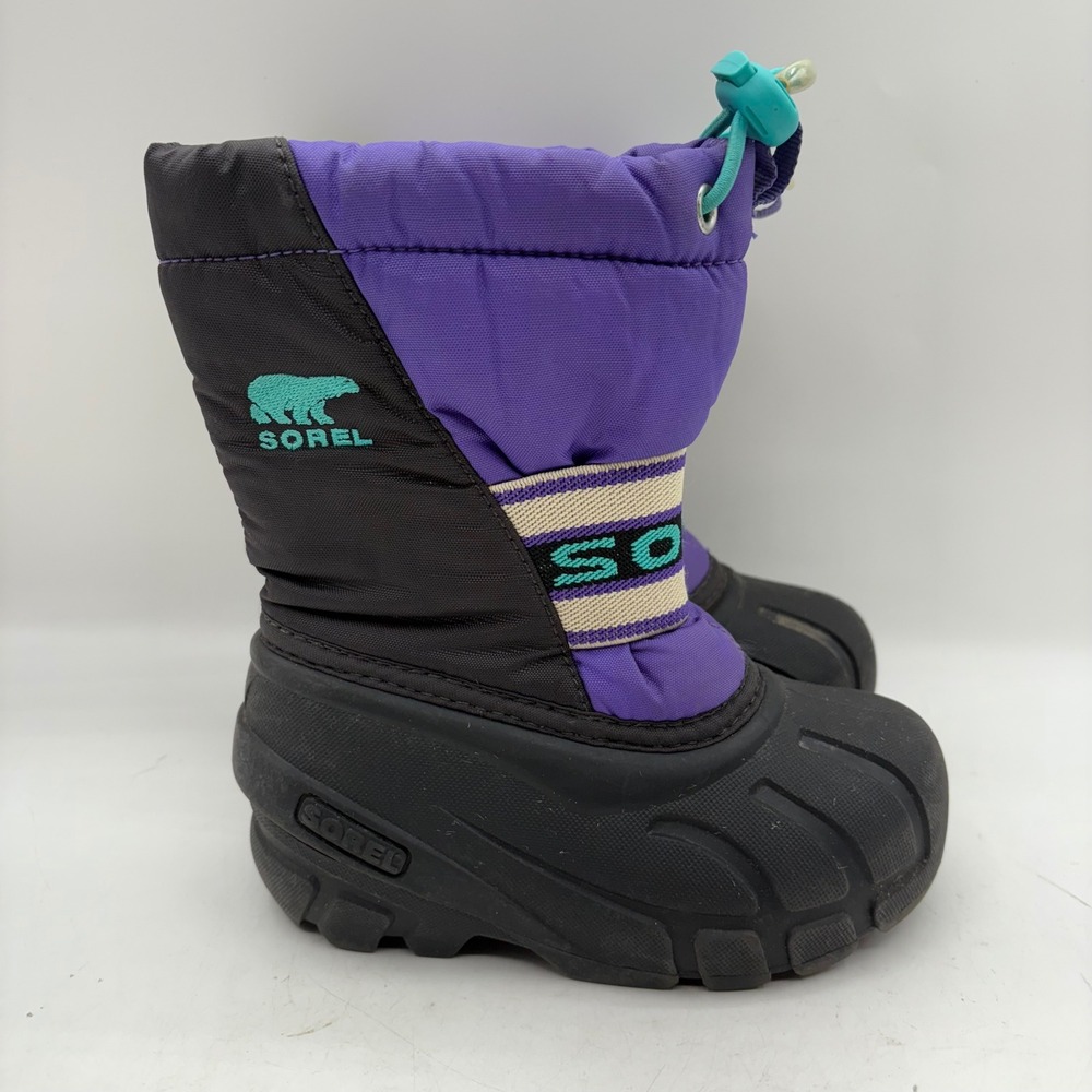 Sorel Flurry Childrens Snow‎ Boots Waterproof Insulated Drawcord Size 8